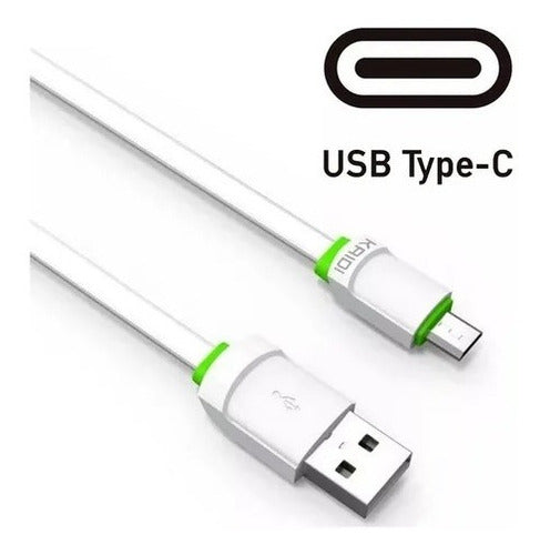 Carregador Rápido Kaidi Kd-301c 2 Porta Usb C/ Cabo Tipo-c