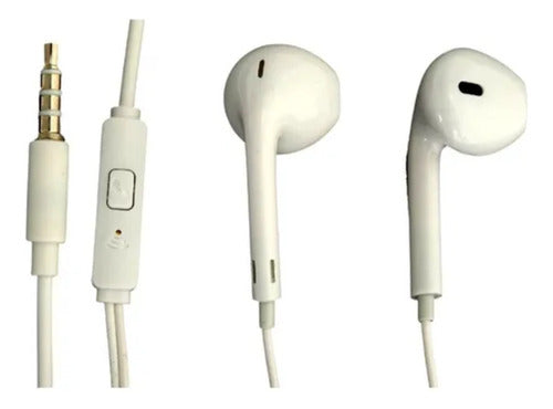 Fone De Ouvido Com Fio Hmaston Ej-39 P2 120cm Branco C/mic