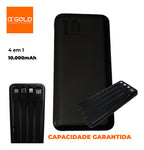 Carregador Portátil Agold Bte-29 10000mah Tipo-c E 4 Em 1