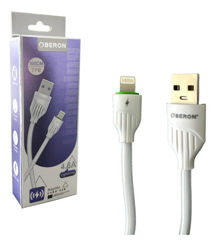 Cabo Usb Lightning Oberon 1m Para iPhone iPad iPod 4.8a