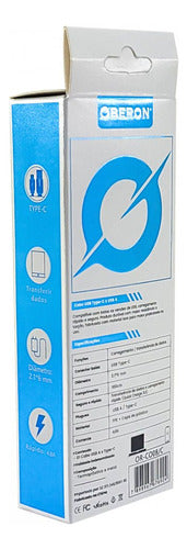 Cabo Usb Type-c Rapido Oberon 4.8a 1m Branco