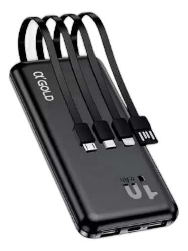 Carregador Portátil Agold Bte-29 10000mah Tipo-c E 4 Em 1